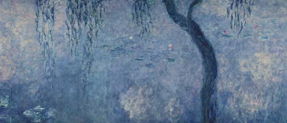 Waterlilies: Two Weeping Willows, Right Section